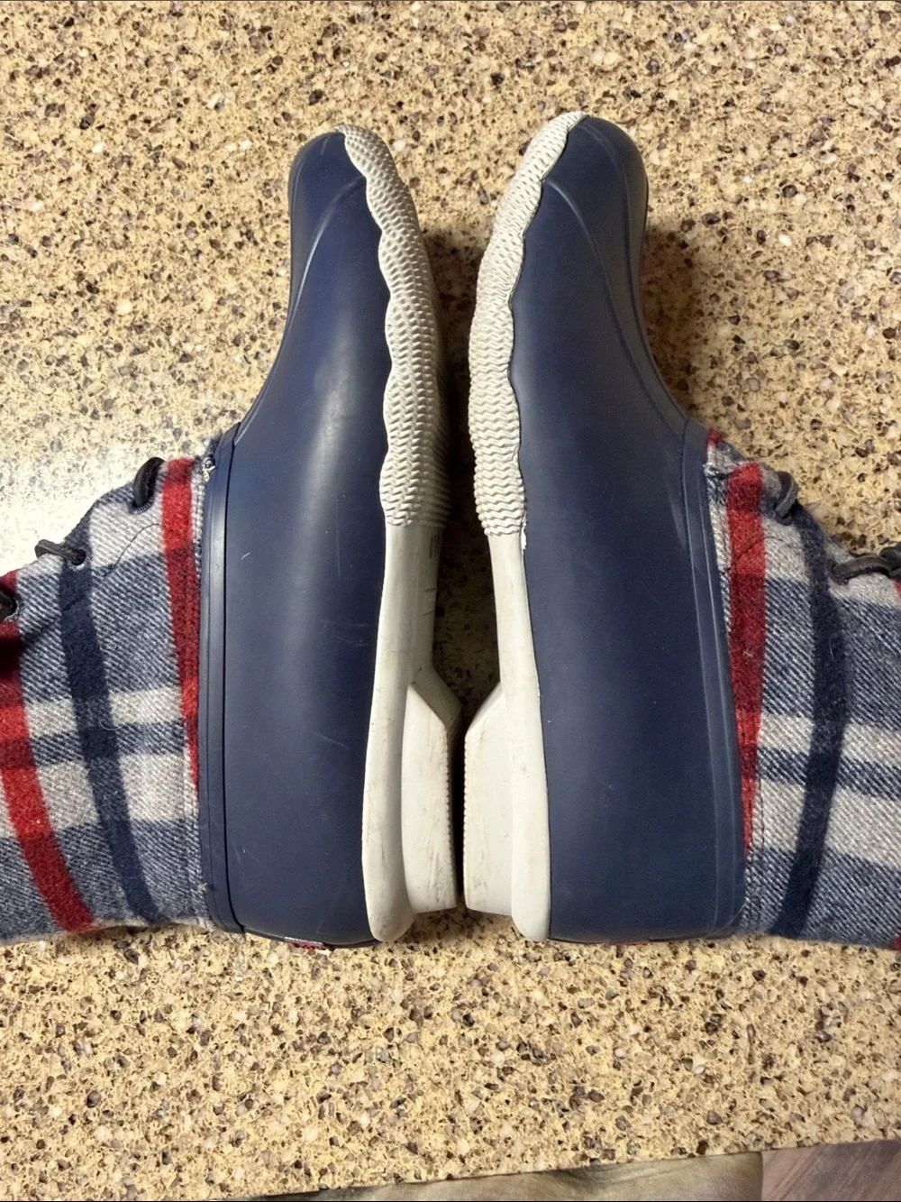 Sperry Navy and Red Plaid Women’s Waterproof Duck Boots